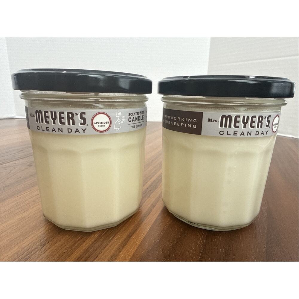 2 New Mrs. Meyer’s Clean Day Lavender Scent Soy Candle 7.2 Oz 35 Hour Burn Time